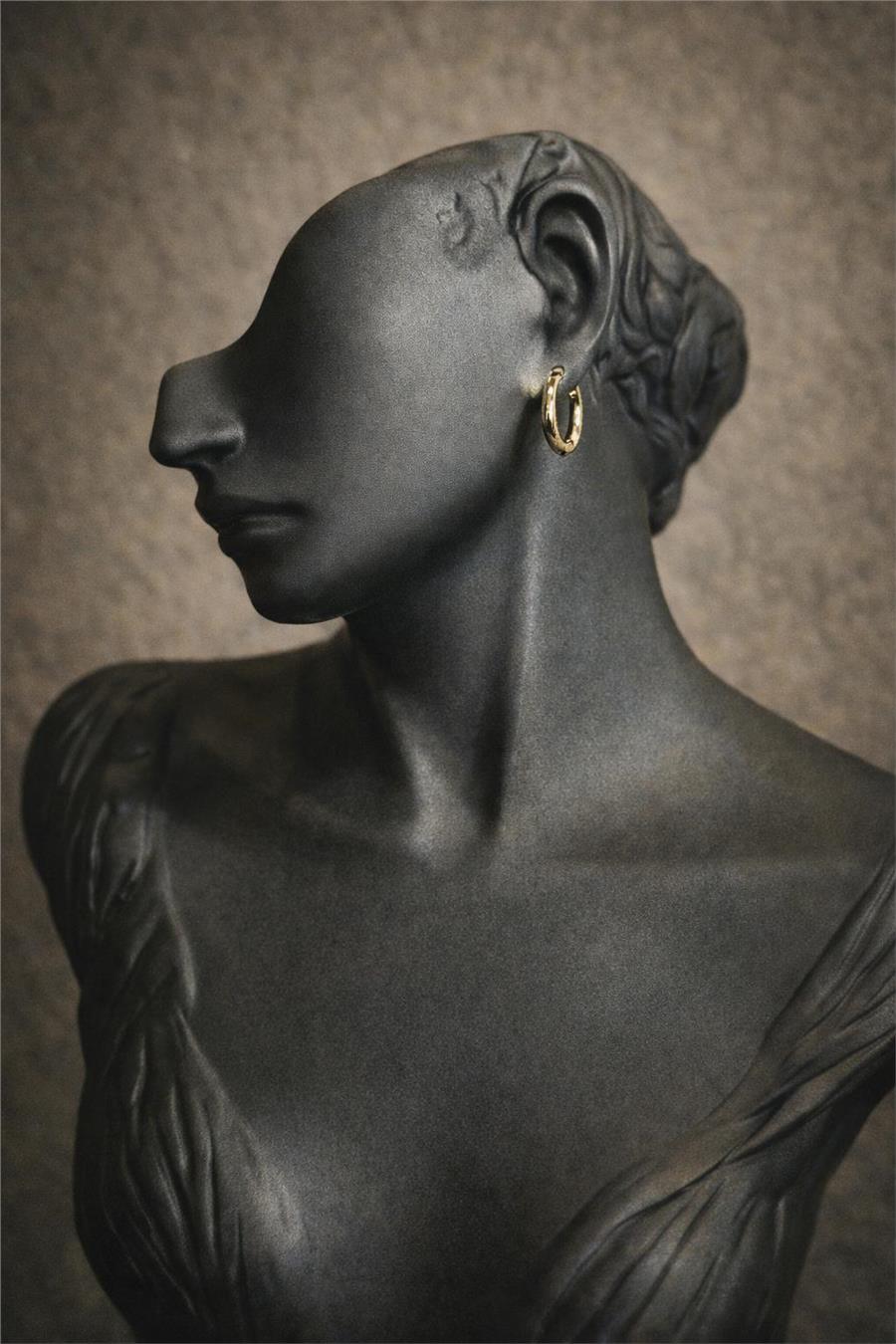 Amy İnce Mini Gold Renk Halka Küpe